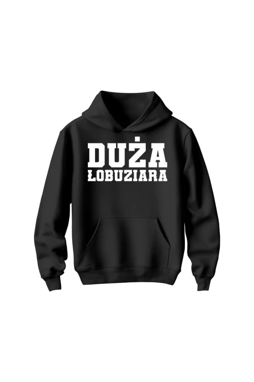Bluza dziecięca z kapturem Duża Łobuziara - czarna