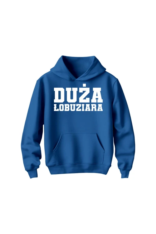 Bluza dziecięca z kapturem Duża Łobuziara - niebieska