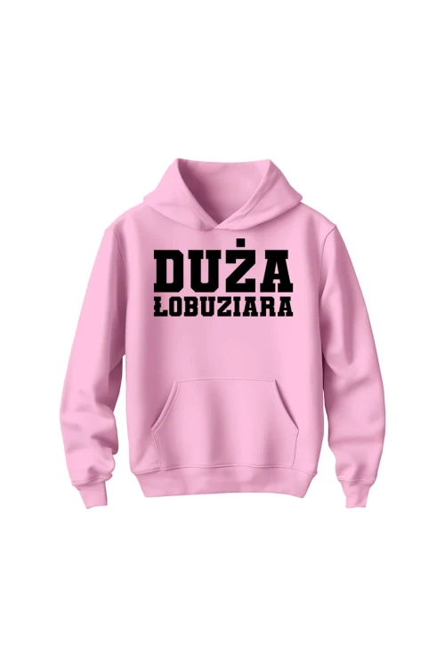 Bluza dziecięca z kapturem Duża Łobuziara - różowa
