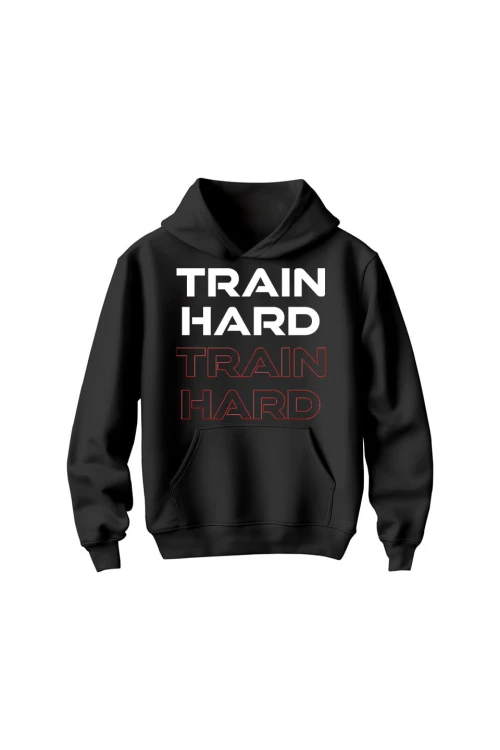 Bluza dziecięca z kapturem Train Hard - czarna