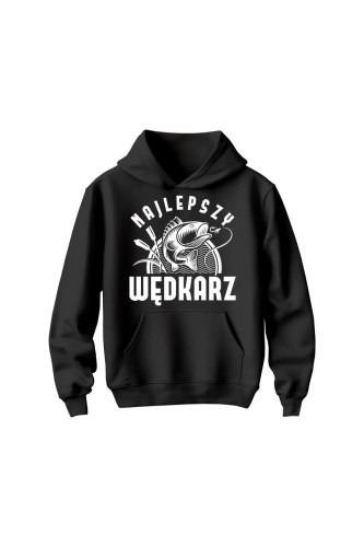 Bluza dziecięca z kapturem Najlepszy wędkarz - czarna