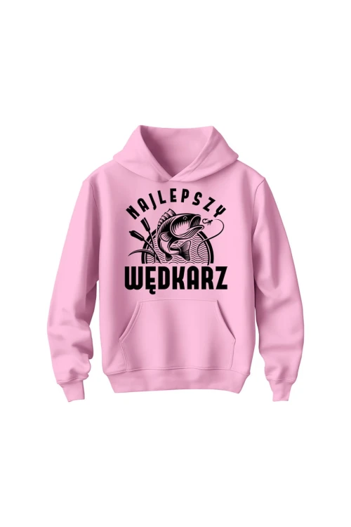 Bluza dziecięca z kapturem Najlepszy wędkarz - różowa