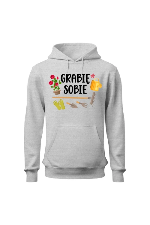 Bluza męska z kapturem Grabie sobie - szara