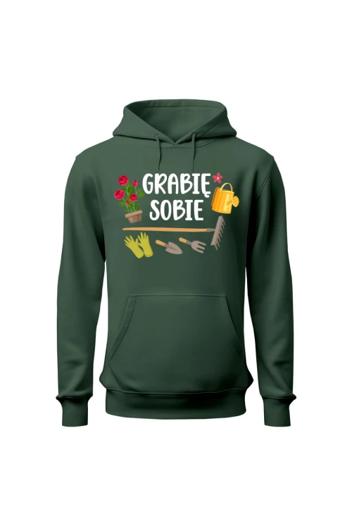 Bluza męska z kapturem Grabie sobie - zielona