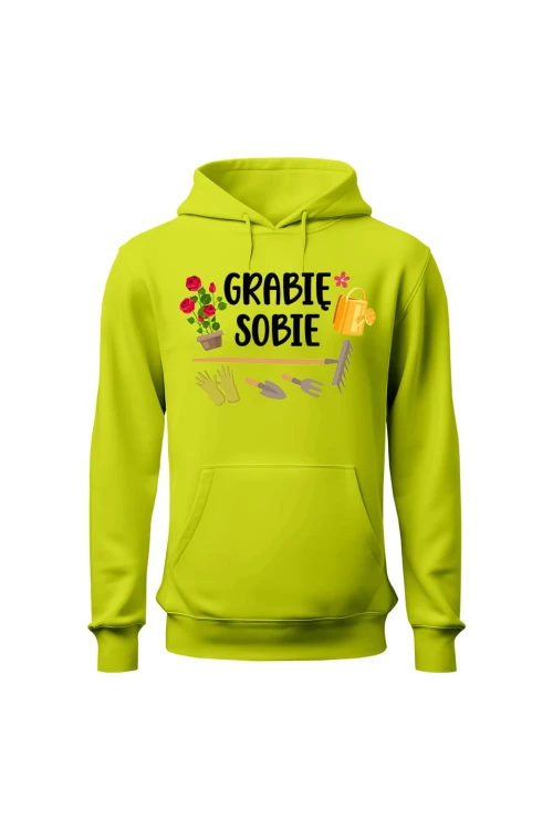 Bluza męska z kapturem Grabie sobie - limonka