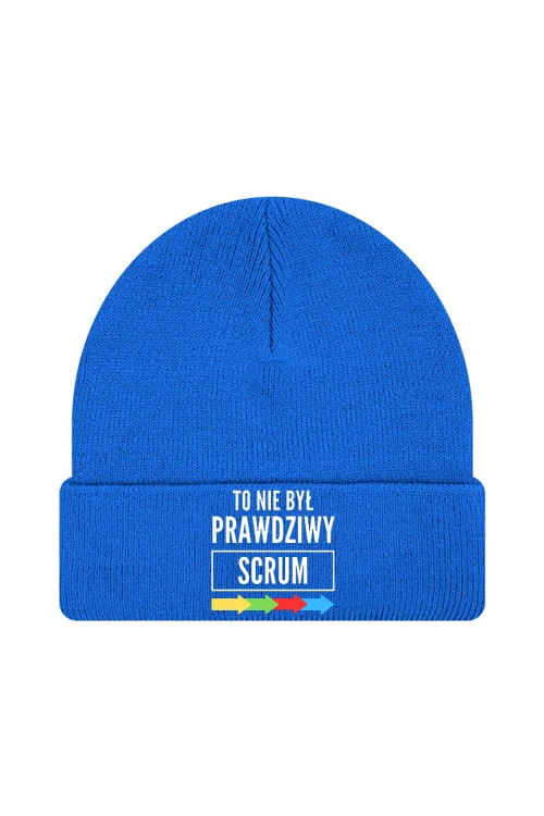 Czapka zimowa To nie był prawdziwy scrum - niebieska