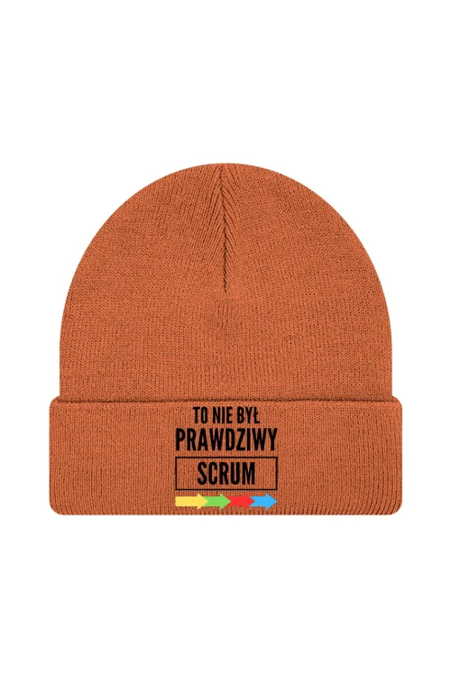 Czapka zimowa To nie był prawdziwy scrum - pomarańczowa