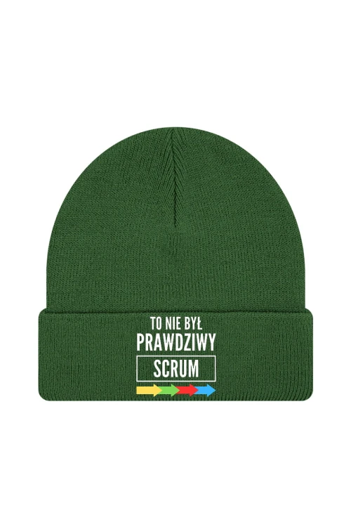 Czapka zimowa To nie był prawdziwy scrum - ciemnozielona