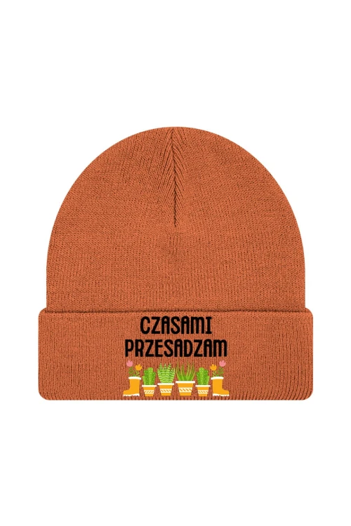 Czapka zimowa Czasami przesadzam - pomarańczowa