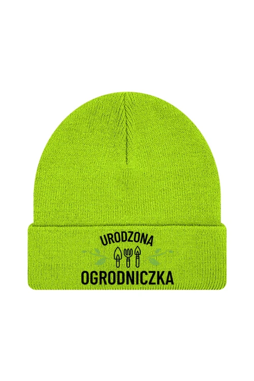 Czapka zimowa Urodzona ogrodniczka - limonka