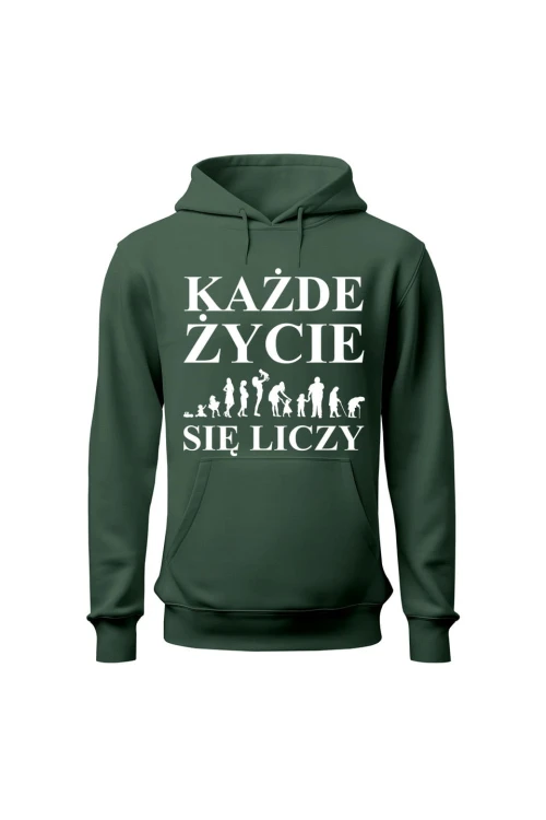 Bluza męska z kapturem Każde życie się liczy - zielona