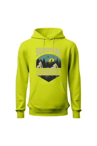 Bluza męska z kapturem Survival Master - limonka