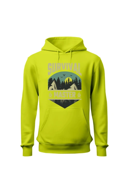 Bluza męska z kapturem Survival Master - limonka