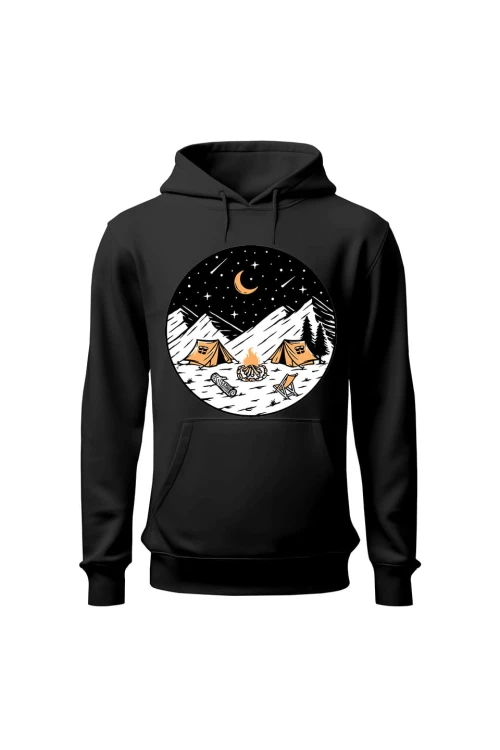 Bluza męska z kapturem Biwak Nocą - czarna