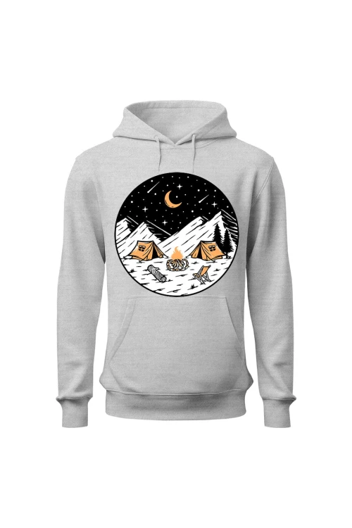 Bluza męska z kapturem Biwak Nocą - szara