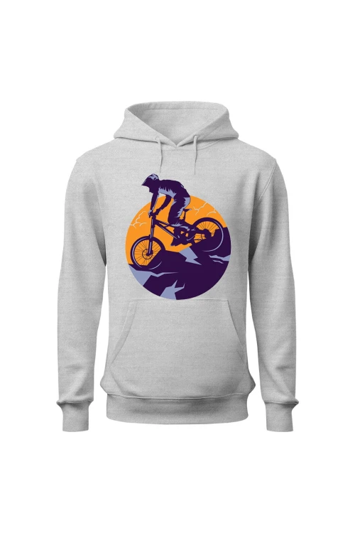 Bluza męska z kapturem Enduro MTB Góry - szara