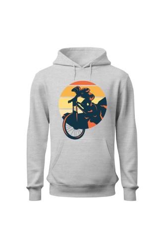 Bluza męska z kapturem Downhill MTB - szara