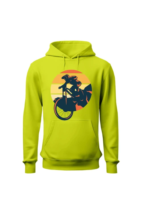 Bluza męska z kapturem Downhill MTB - limonka
