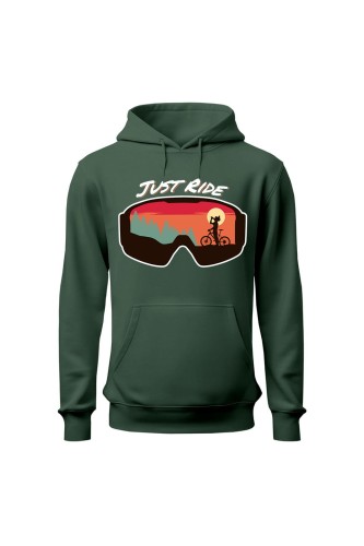 Bluza męska z kapturem Just Ride Gogle - zielona