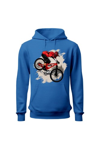 Bluza męska z kapturem Downhill Zjazd - niebieska