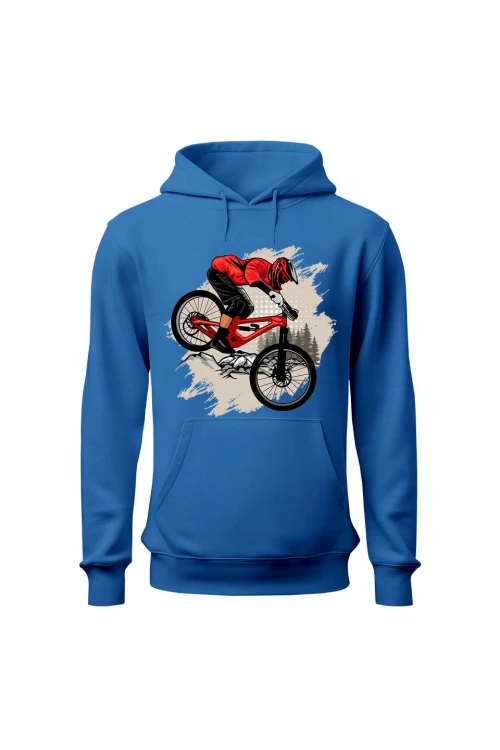 Bluza męska z kapturem Downhill Zjazd - niebieska
