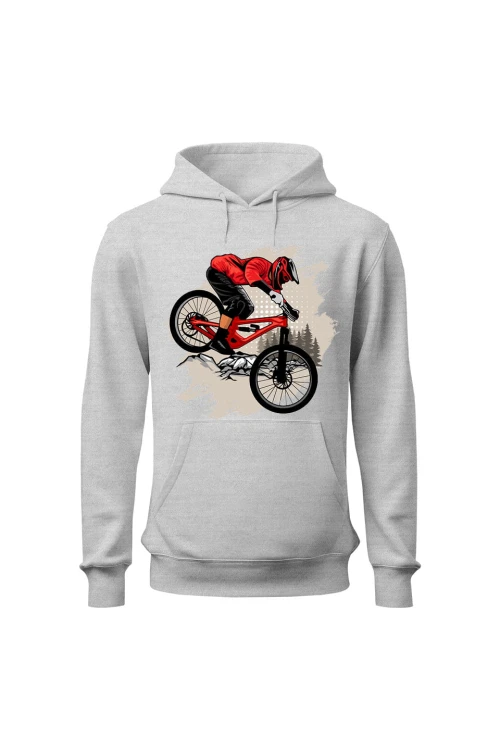Bluza męska z kapturem Downhill Zjazd - szara