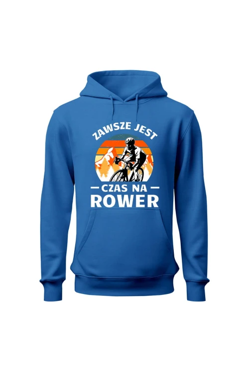 Bluza męska z kapturem Zawsze jest czas na rower Szosa - niebieska