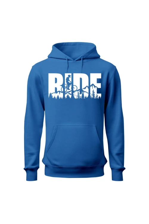 Bluza męska z kapturem Ride MTB - niebieska