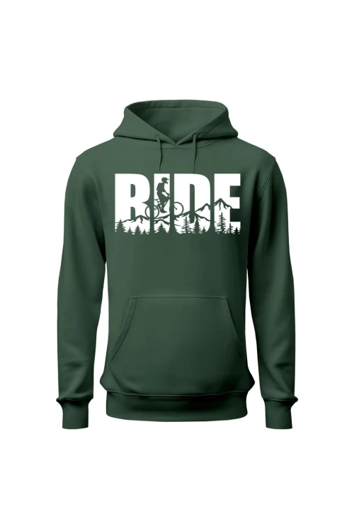 Bluza męska z kapturem Ride MTB - zielona