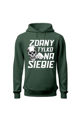 Bluza męska z kapturem Zdany tylko na siebie - zielona