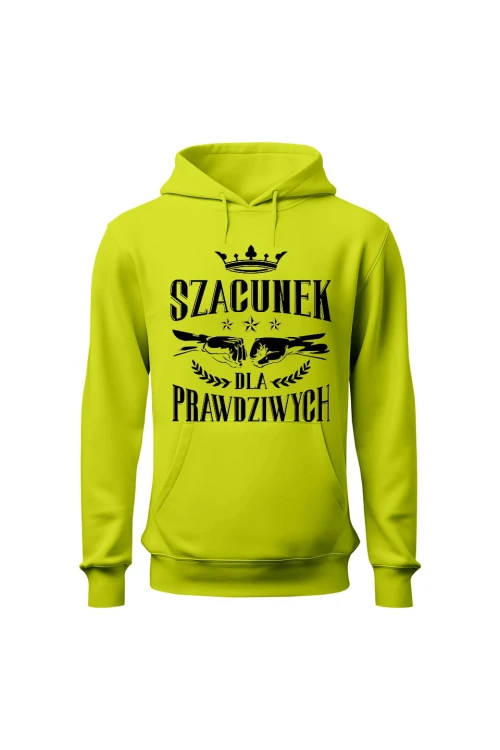Bluza męska z kapturem Szacunek dla Prawdziwych - limonka