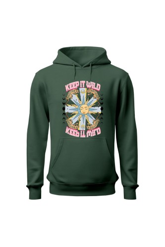 Bluza męska z kapturem Keep it wild - zielona