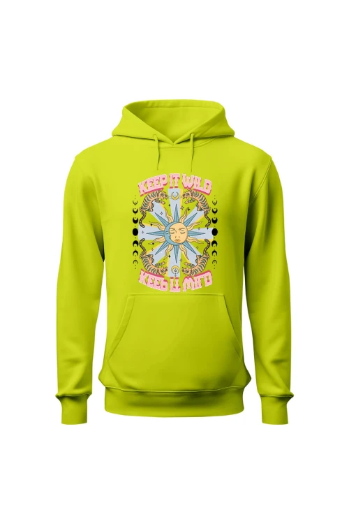 Bluza męska z kapturem Keep it wild - limonka