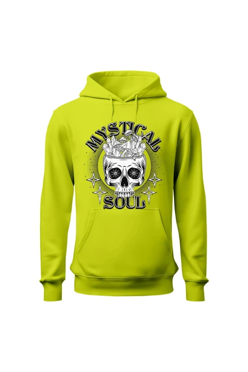 Bluza męska z kapturem Mystical Soul - limonka