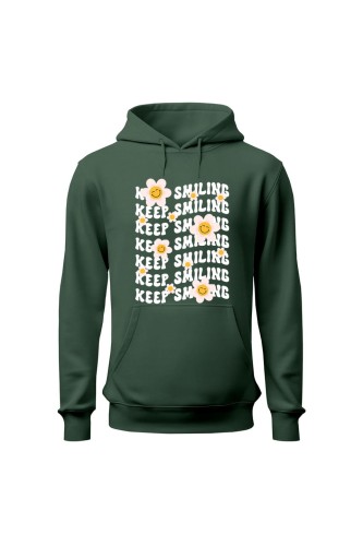 Bluza męska z kapturem Keep Smiling - zielona