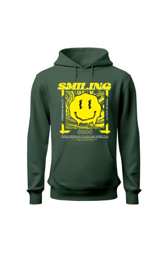 Bluza męska z kapturem Smiling - zielona