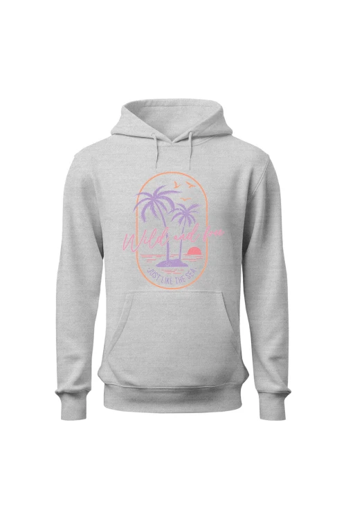Bluza męska z kapturem Wild and free - szara
