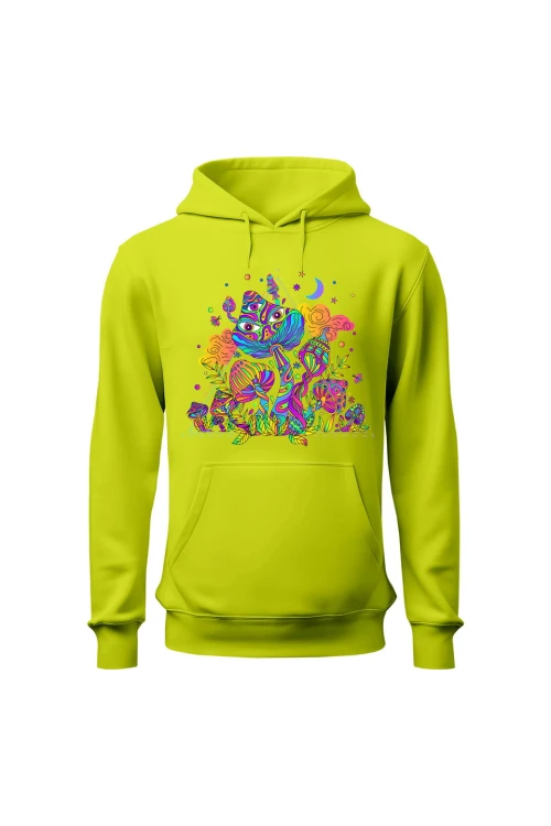 Bluza męska z kapturem Magiczna podróż - limonka