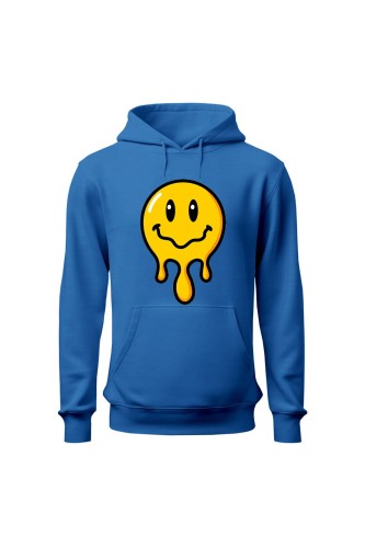 Bluza męska z kapturem Smile - niebieska