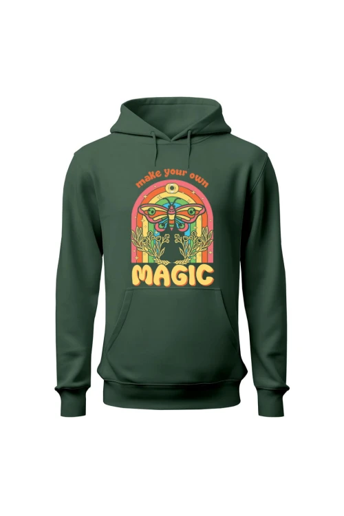 Bluza męska z kapturem Magic Butterfly - zielona