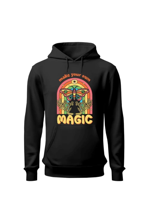 Bluza męska z kapturem Magic Butterfly - czarna