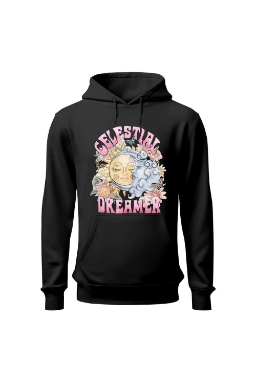Bluza męska z kapturem Celestial Dreamer - czarna