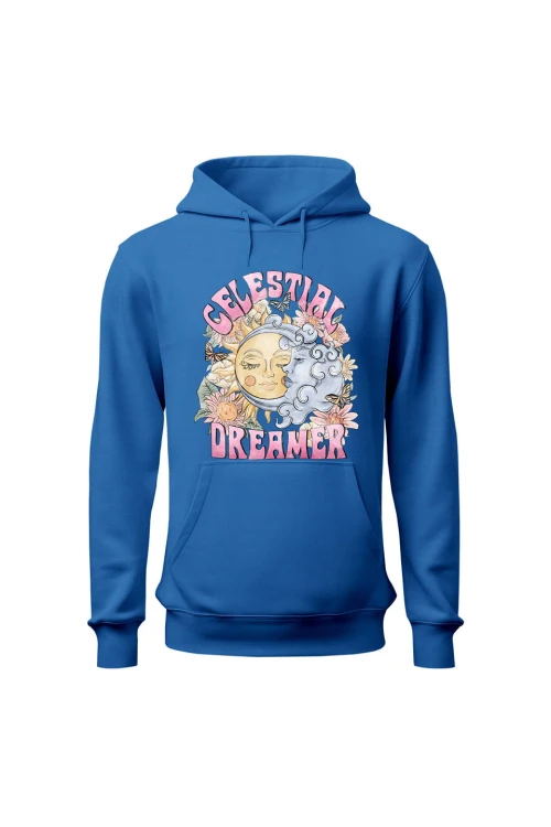 Bluza męska z kapturem Celestial Dreamer - niebieska