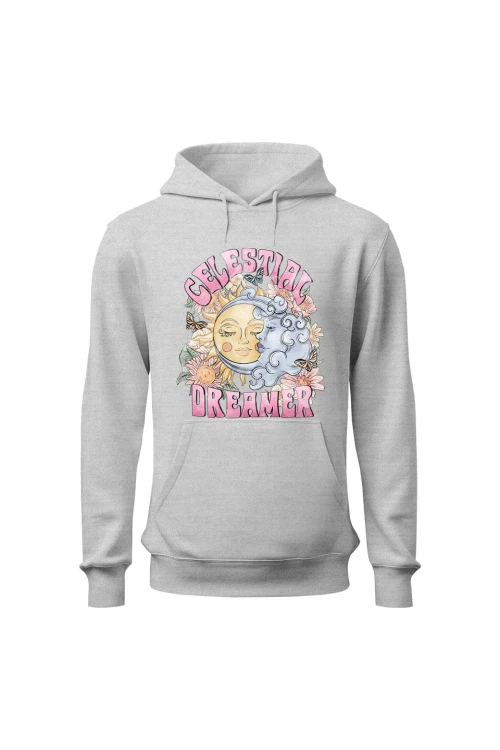 Bluza męska z kapturem Celestial Dreamer - szara