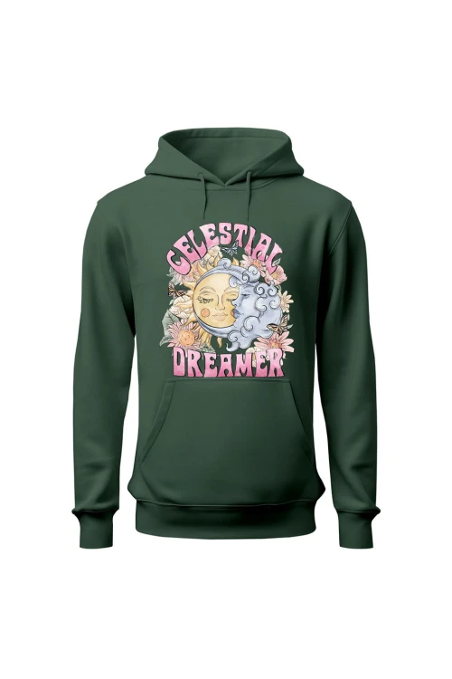 Bluza męska z kapturem Celestial Dreamer - zielona