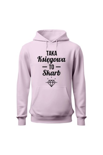 Bluza damska z kapturem Taka księgowa to skarb - różowa