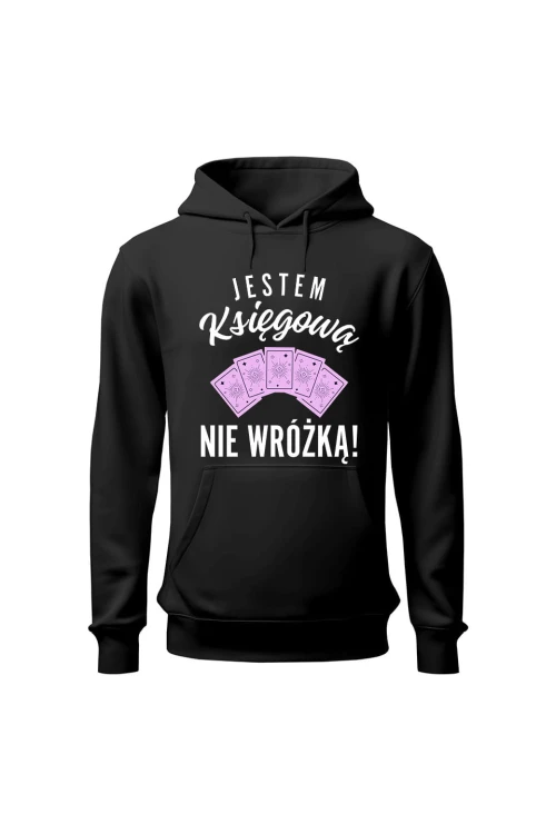 Bluza damska z kapturem Jestem księgową nie wróżką - czarna