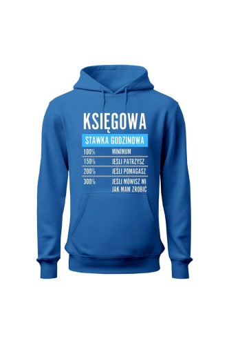 Bluza damska z kapturem Księgowa stawka godzinowa - niebieska