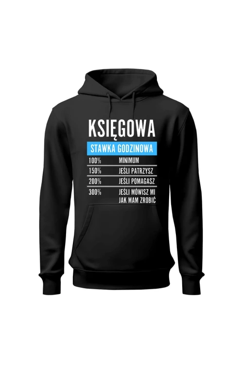 Bluza damska z kapturem Księgowa stawka godzinowa - czarna