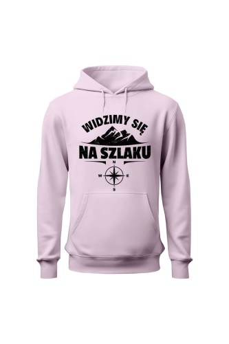 Bluza damska z kapturem Widzimy się na szlaku - różowa